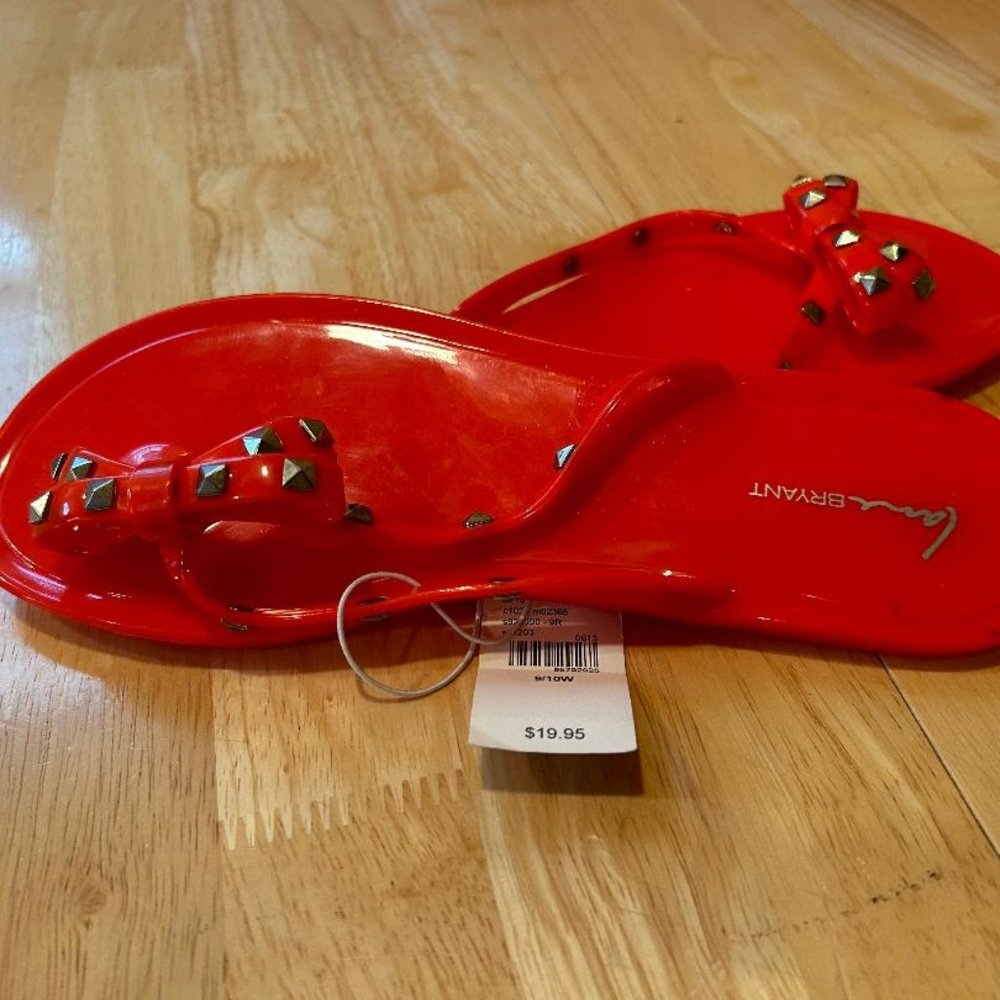 Lane Bryant Flame Scarlet Bow Jelly Sandal (size 10W)